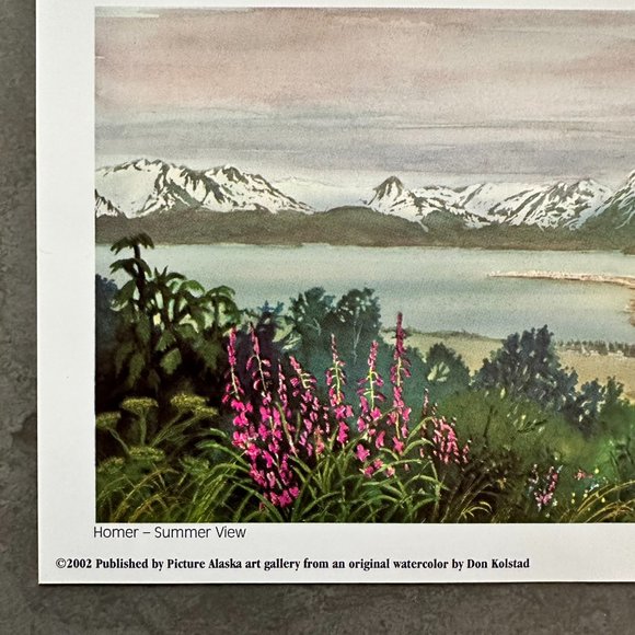 Homer Summer View Watercolor Painting Print Fine Art by Don Kolstad Alaska 2002 - Picture 7 of 9